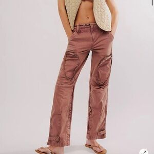 XS Free People Can’t Compare Slouch Pants. Color is “Antique Oak.”